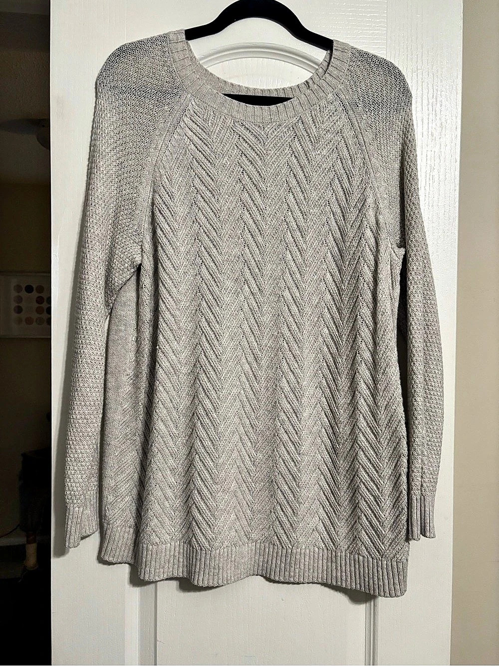 Sonoma Geometric Knit Sweater in Gray Size XXL Like New